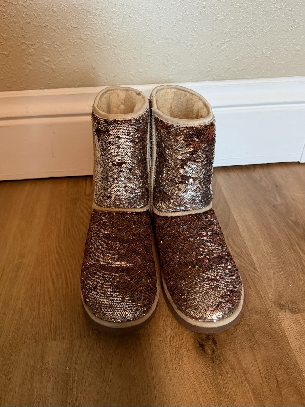 UGG Rose Gold Sequin Mid-Calf Boots